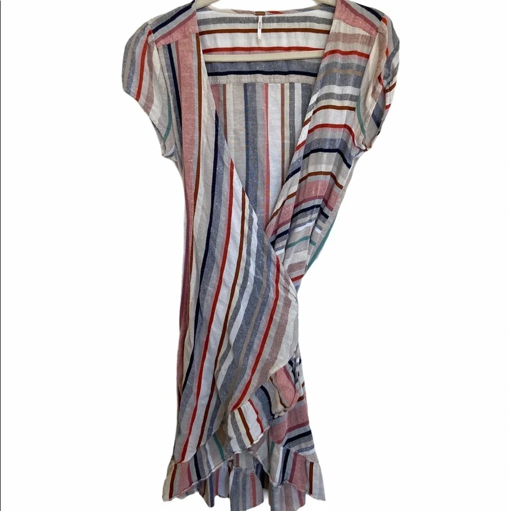 Free People Wrap It Up Multi Strips Dress